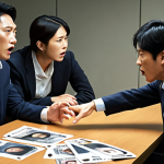 **

A dynamic scene showing the Juragaicops team in disarray after Capstone's disappearance. Some members are arguing, highlighting the conflicting leadership styles. Focus on Han-dol's determination with a hint of recklessness versus Na-yeon's analytical frustration. The overall mood is tense and uncertain, reflecting the team's struggle to find their footing without their leader.

**