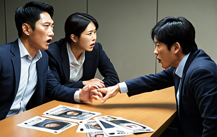 **
A dynamic scene showing the Juragaicops team in disarray after Capstone's disappearance. Some members are arguing, highlighting the conflicting leadership styles. Focus on Han-dol's determination with a hint of recklessness versus Na-yeon's analytical frustration. The overall mood is tense and uncertain, reflecting the team's struggle to find their footing without their leader.
**
